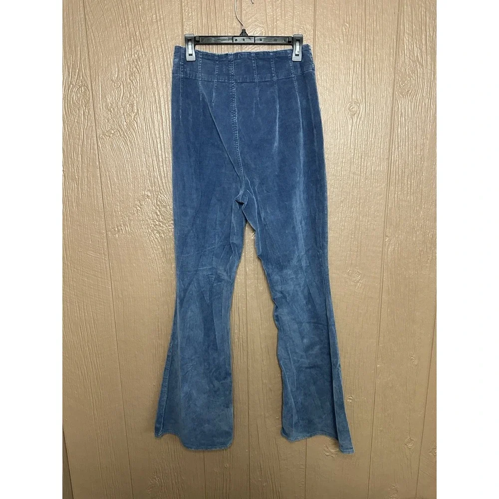 Free People We The Free Jayde High Rise Flare Corduroy Pants Size 30 Moody Blue - Picture 6 of 7